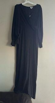 Unique Vintage Long Sleeve black Jumpsuit sz L NWT