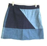 91:LTD. Cotton On color blocked denim mini skirt 8