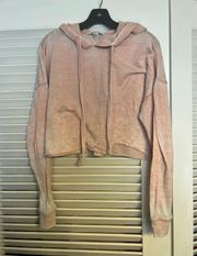 Forever21 MD Light Pink Hood Cropped Pull Over 