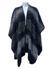 Woolrich Blanket soft wrap‎ cozy poncho Doris striped One Size