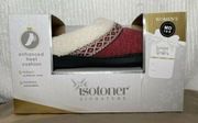 Isotoner Signature sweater knit fur trim women's slippers Memory Foam Med Shoe