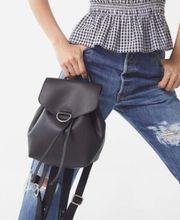 Ellie Faux Leather Backpack Purse Black