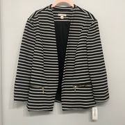 DressBarn Black and White Striped Jacket