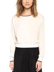 Theory Delpy S Georgette White Silk Blouse