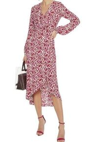 JAYGODFREY Kareem Wrap Effect Floral Print Crepe Midi Dress