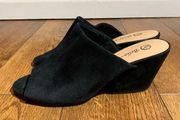 Bella Vita black suede leather mule size 8WW heel womens