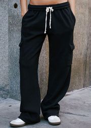 Anastasia Black Cargo Sweatpants