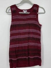 CROFT & BARROW RED SHIMMERY MULTICOLOR LIGHTWEIGHT TANK TOP SMALL