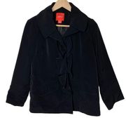 Esprit Vintage Black Jacket Ruffle Detail Button Front Women's, size Small