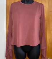 Style rack asymmetric bell sleeve top