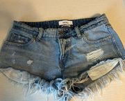 Pistola Boho Light Wash Very Distressed Denim Shorts size 28”