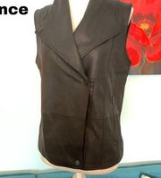 Vince size s small 100% black leather vest top