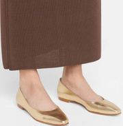 Manolo Blahnik Gelista Metallic Ballerina Flats