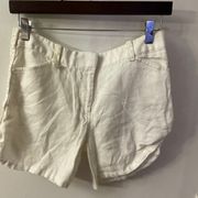 White Linen Shorts Size 4