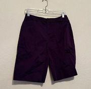 Coldwater Creek natural fit purple long walking shorts, size 4 ￼