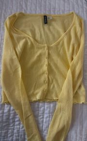 Yellow Lettuce Hem Long Sleeve