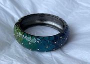 New MERMAID Scales bracelet, Neiman Marcus ombré blue green purple bangle