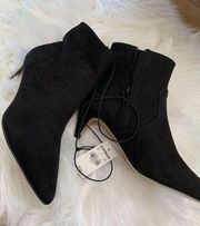 Express size 7 black booties kitty heel