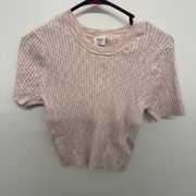 Abercrombie and Fitch Pink Short Sleeve Cropped Sweater 