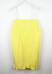 Amanda Uprichard Crete Gingham Mini Dress M Yellow