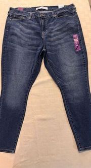 Signature by Levi Strauss Womens Mid Rise Skinny Blue Denim Jeans Sz W35xL28 NWT