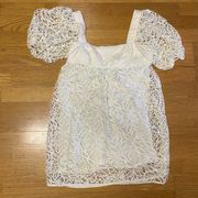 BCBGeneration Ivory Bachelorette Coastal Cowgirl Lace Wesern Mini Dress