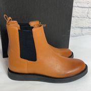 J. Crew caramel brown leather refined Chelsea boots 9.5 NIB