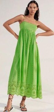 Green Maxi Eyelet Dress