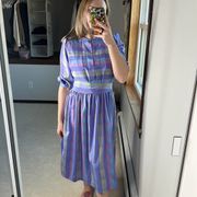 Jonathon Martin: Vintage Pastel Plaid Pleated Dress