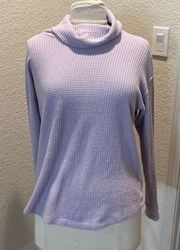 Splendid Lilac Purple Turtleneck Waffle Long Sleeve Sweater NWT Sz Sm Stretchy