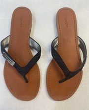 Coach Sommer Black Thong Sandals Women's Size 7.5 B