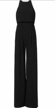 Jill Stuart Black Leg-Slits Pleated Jumpsuit Size 4