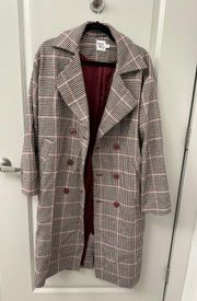 Plaid Trench Coat