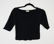 Silence & Noise Black Knit Cropped Top Size Medium