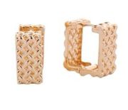 NWT 14K GP “Do everything in Love” basket weave hoops