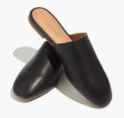 NWOT Black The Cory Mule Leather Flat Open Heel Size 7
