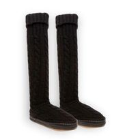 Mad Love Black Knit Sock Knee High Boots M 7/8