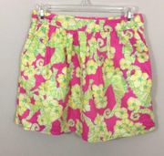 Lilly Pulitzer  Pink Floral And Seahorse Mini Skirt