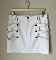 Wool Blend White Mini skirt