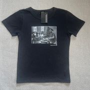 Urban Outfitters Y2k Museum of Youth Cotton Graphic Charcoal Baby Tee NWT L