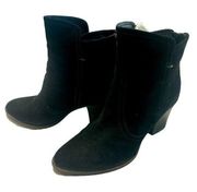 Aquatalia Farah Black Suede Ankle Boots Size 9.5. Made in Italy. Back Zi…