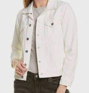 Lucky Brand distressed white jean jacket size small
