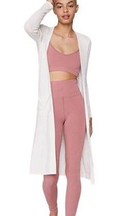 Spiritual Gangster Slim Sleeve Ribbed Open Front Long Cardigan XS