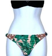 Maaji Tropical Bikini Bottoms SMALL Reversible Solid Pink or Floral Cheeky NEW