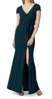 Dress the Population Green Evie Pine Gown Size Medium $288