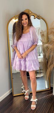 NWT  Lilac Babydoll Mini Dress