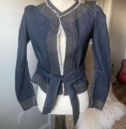 💛 BCBGMAXAZRIA Open Belted Denim Jacket