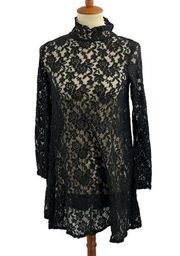 LAMade Black Lace High Neck Dress Small New