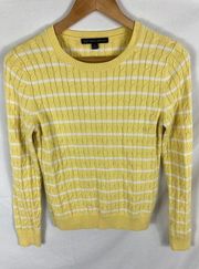 Brooks Brothers 346 Yellow White Stripe Sweater Size Small