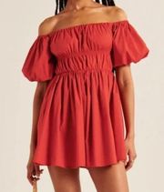 Women's Off Shoulder Puff Sleeve Mini Dress